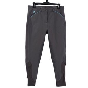 Piper SmartPak Breeches Riding Pant Women 32R Leggings Gray Equestrian Full Seat